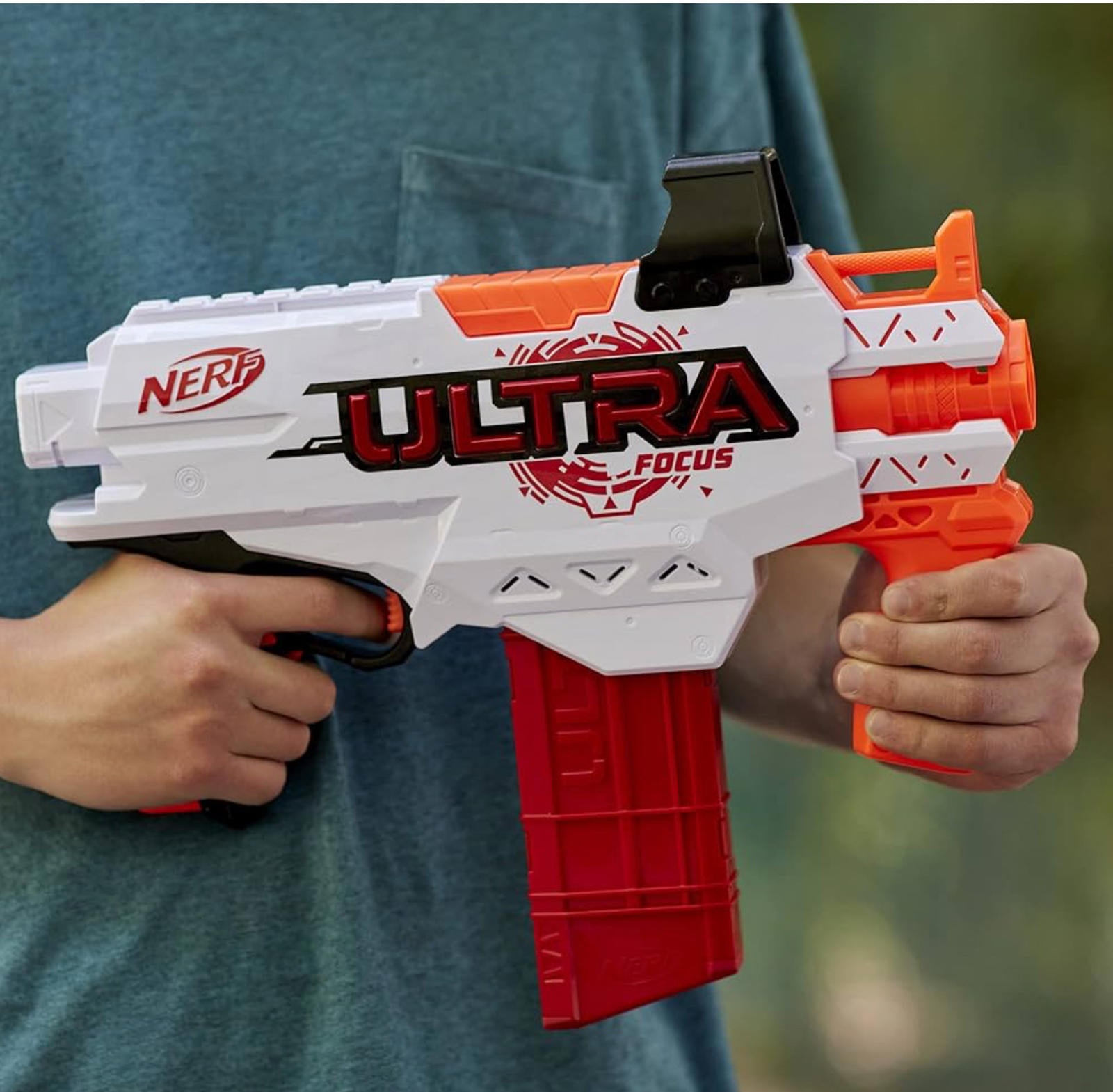 (MSRP $34.99) NERF Ultra Focus Motorized Blaster 10‑Ultra AccuStrike Dart Clip