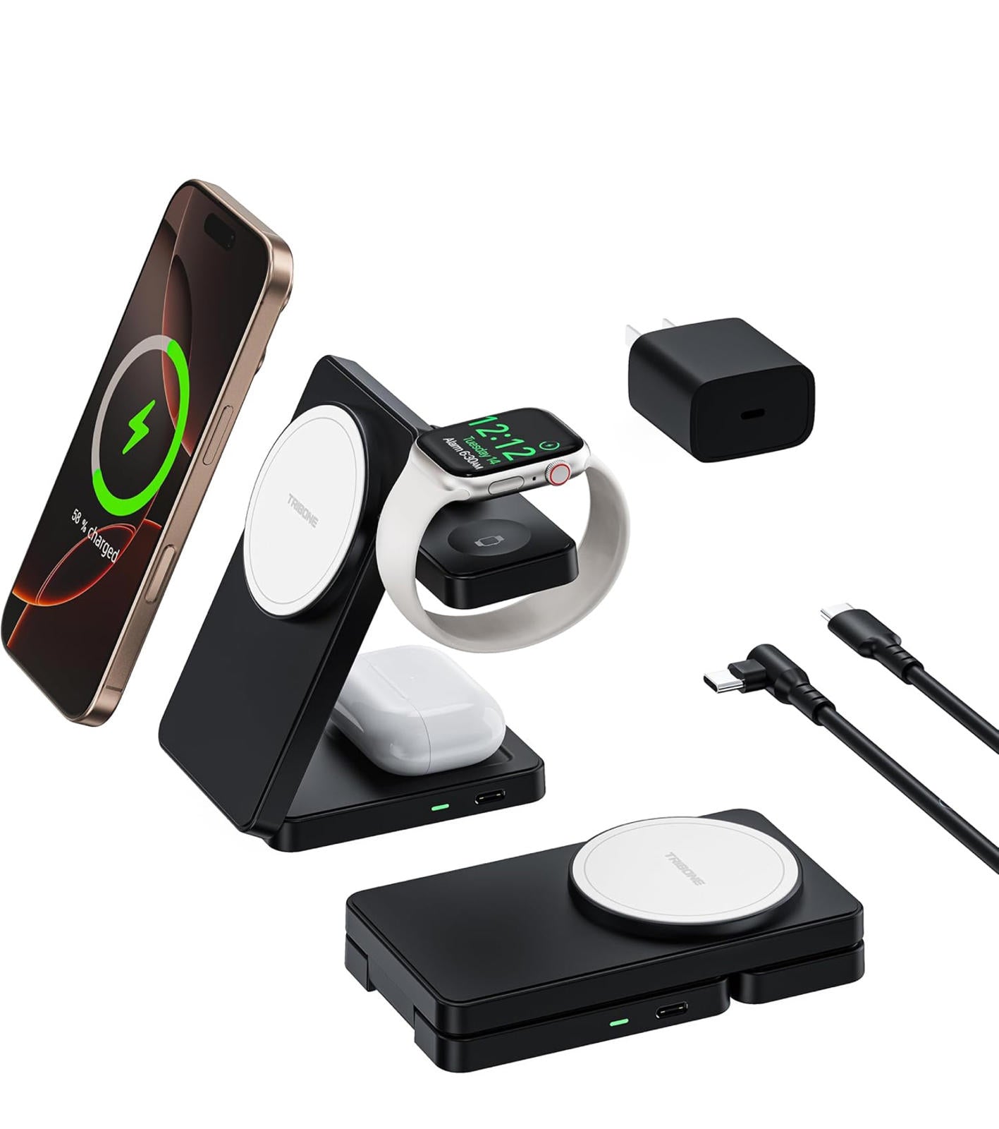 (MSRP $29.99) 3‑in‑1 Magnetic Wireless Charging Stand