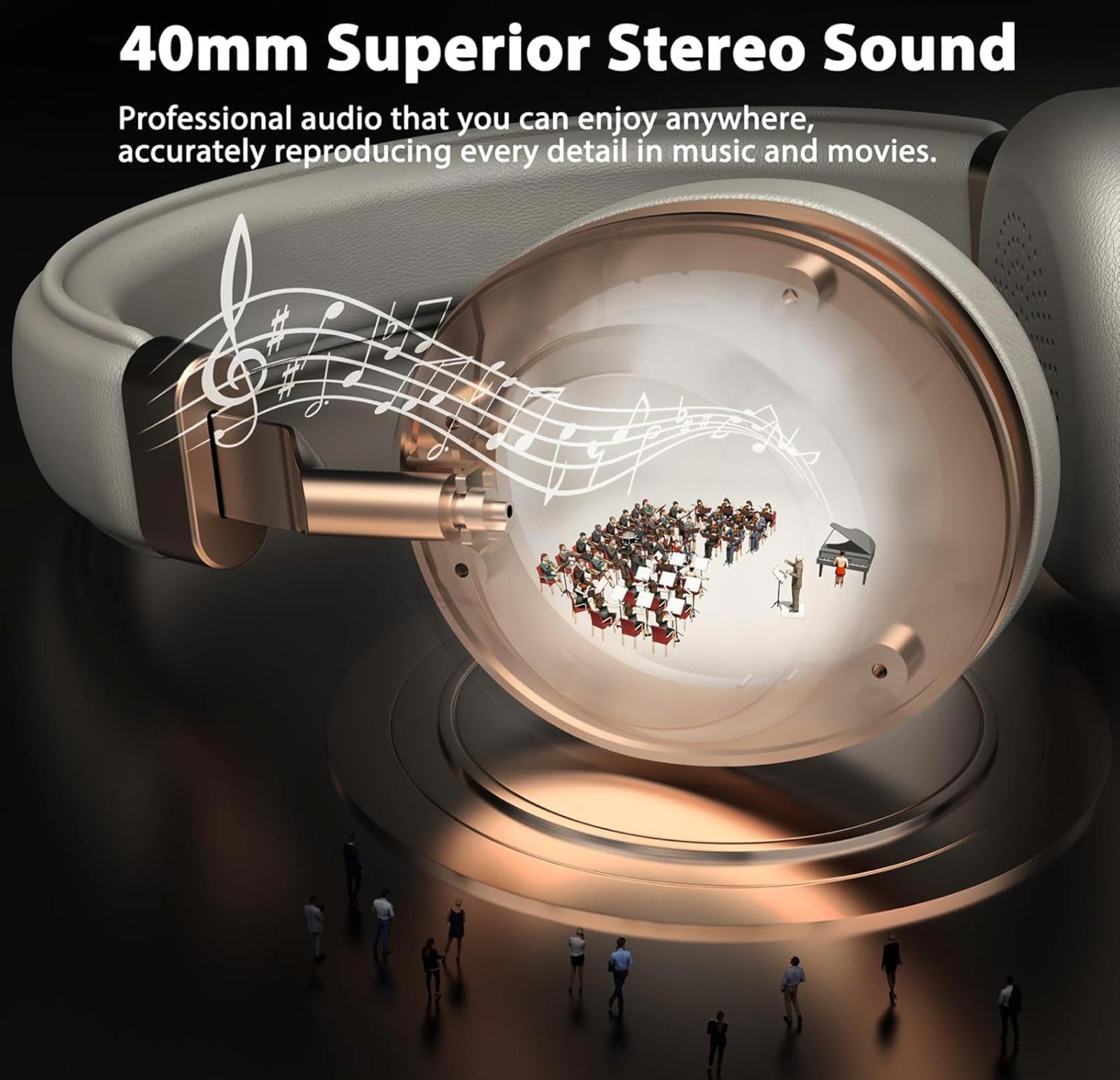 (NEW MSRP $59.99) 🎧 Wireless Over-Ear Headphones w/ Mic & 65hr Battery
