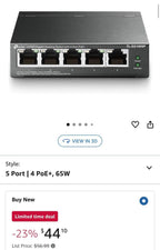 (NEW $56.95) TL-SG1005P, 5 Port Gigabit, 65W PoE Network Ethernet switch