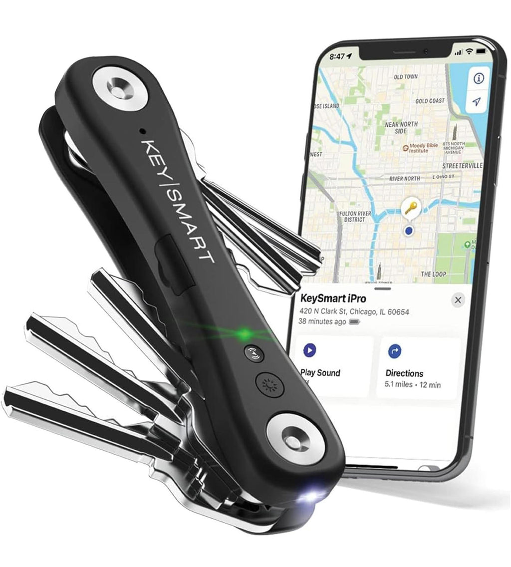 (MSRP $39.99) KeySmart iPro Smart Key Organizer with Apple Find My & LED Light