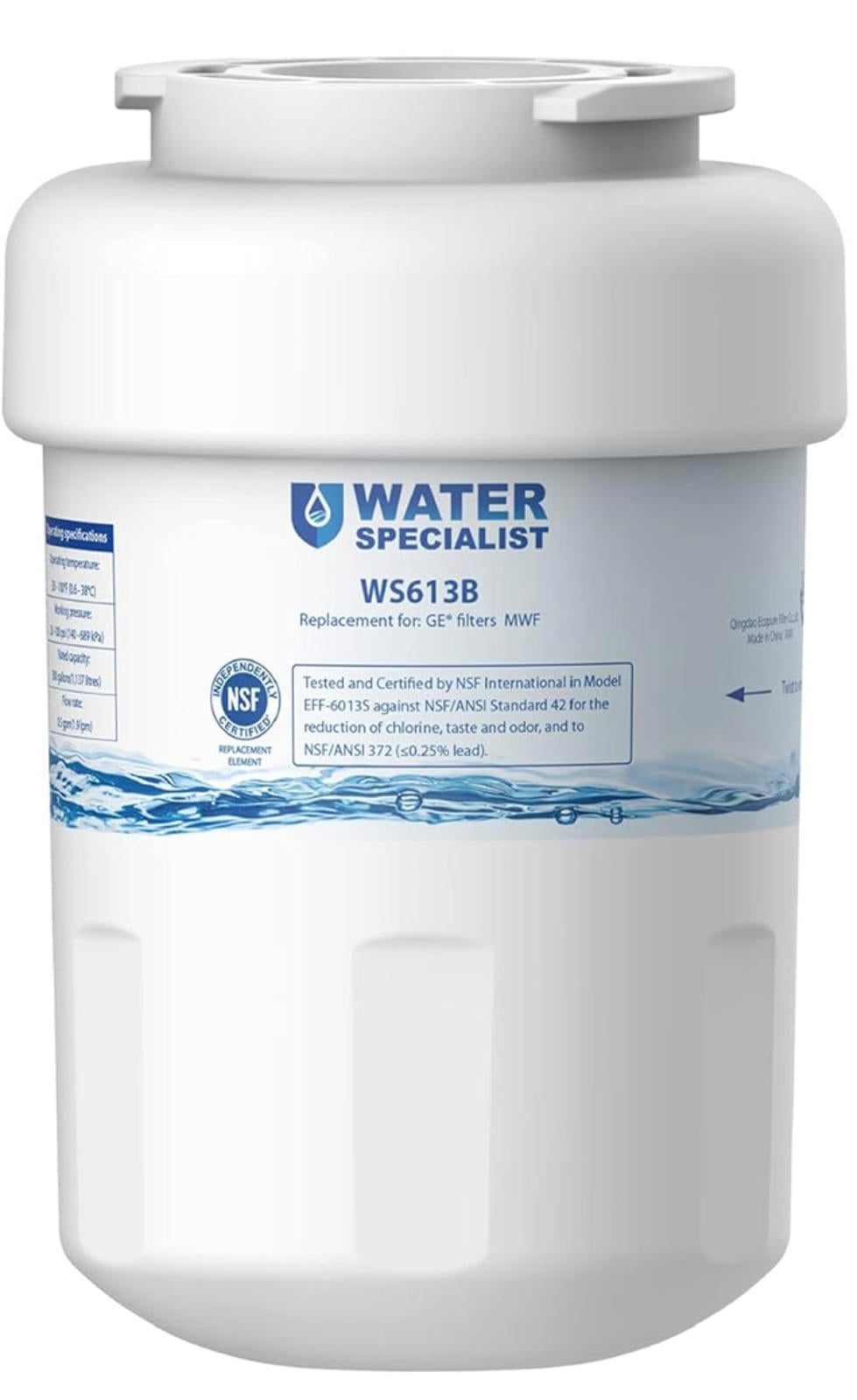 (NEW MSRP $15.95) Waterspecialist WS613B Refrigerator Water Filter