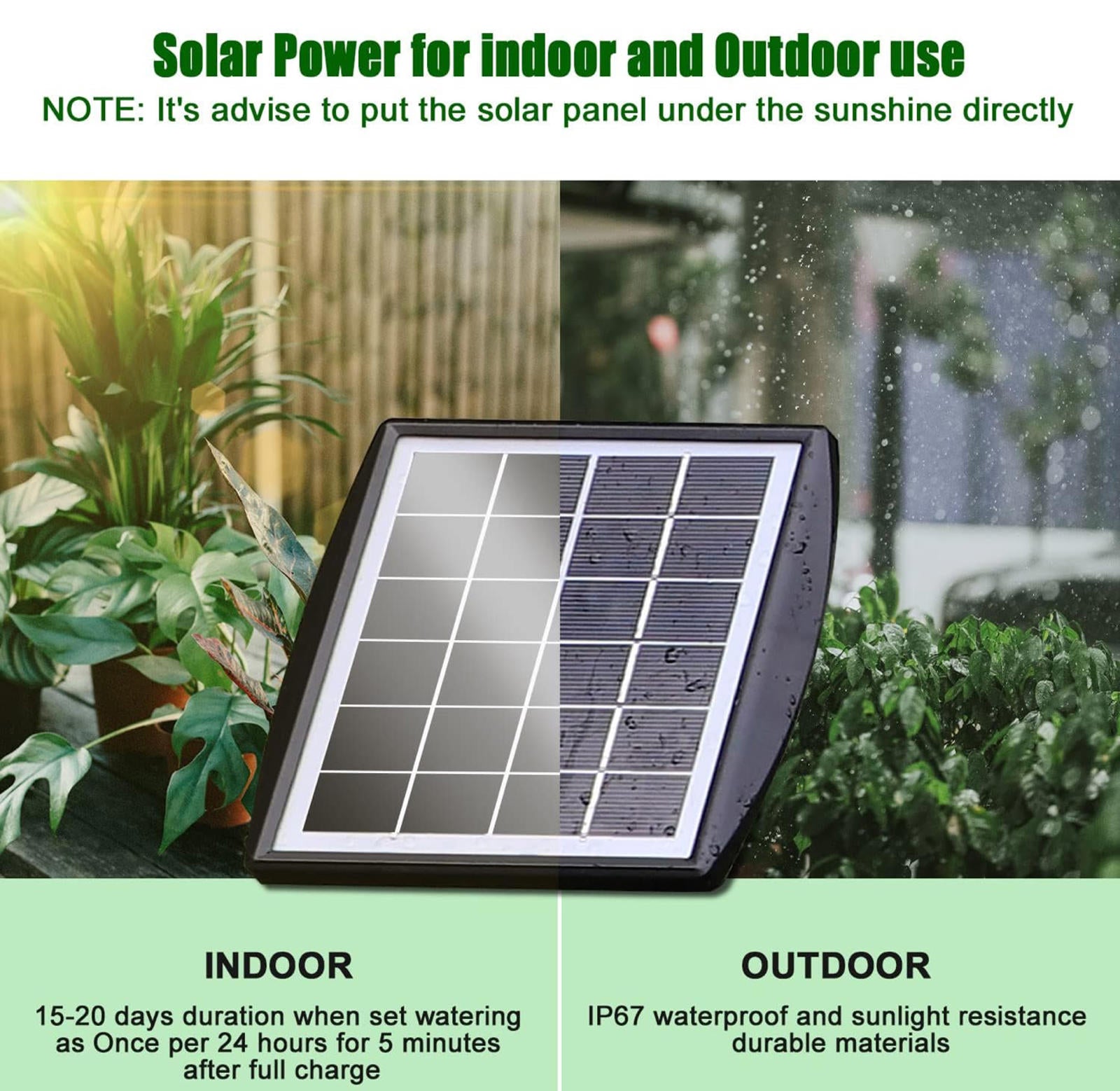 (MSRP $29.99) Solar Automatic Drip Irrigation Kit – Solar-Powered Plant Watering