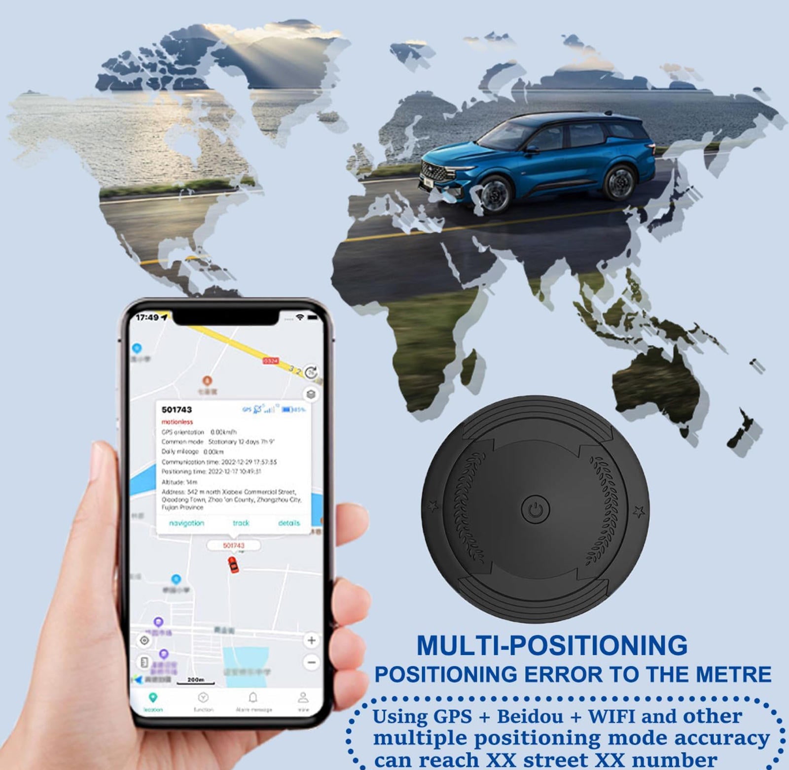 (MSRP $42.41) Mini GPS Tracker for Vehicles – Real-Time, No Monthly Fee