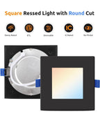 (NEW $149.99) 12-Pack 6″ Square 5CCT Ultra-Thin Dimmable LED Recessed Lights