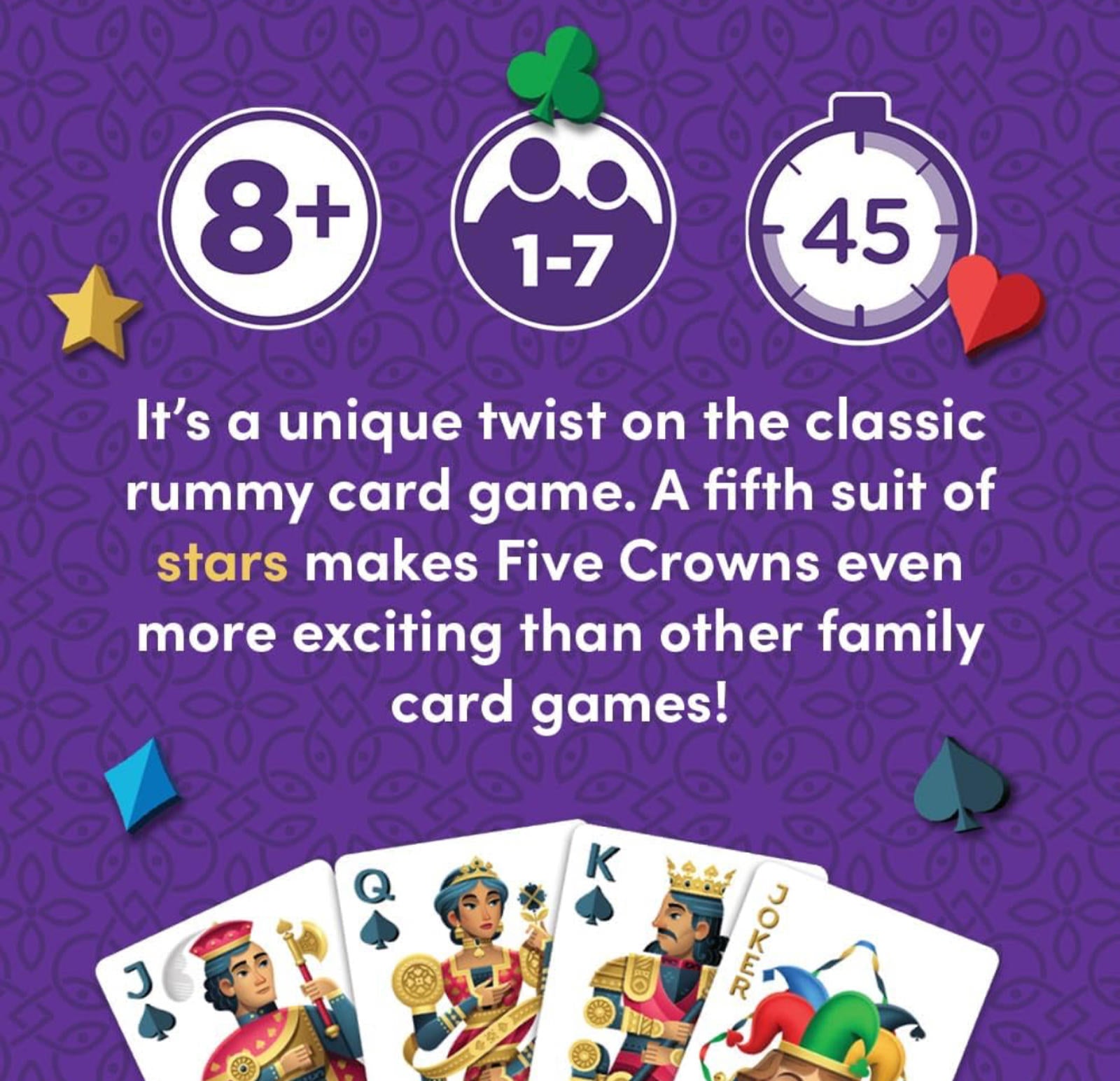 (MSRP $17.99) Five Crowns – 5‑Suited Rummy‑Style Card Game for Ages 8+