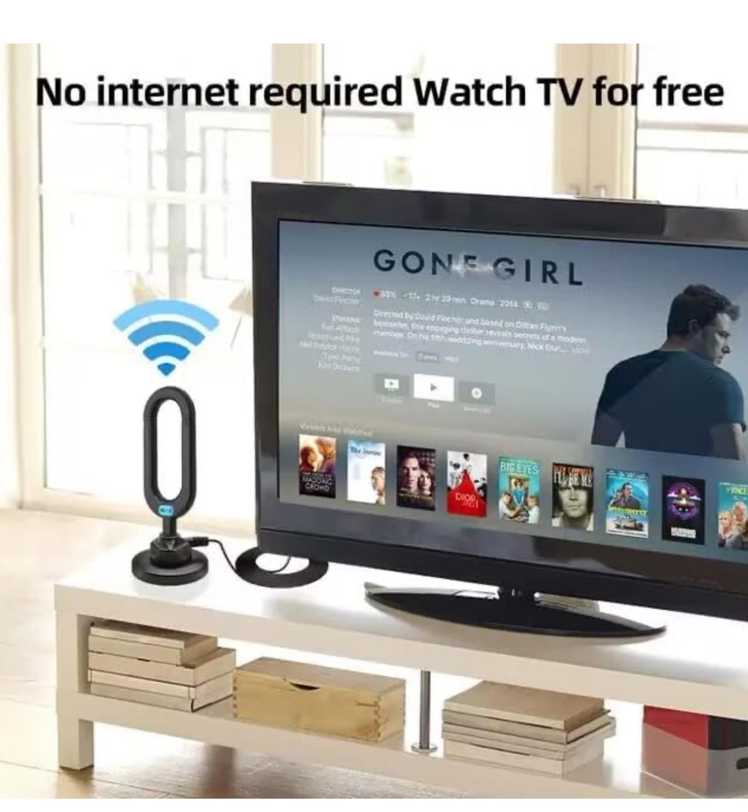 (MSRP $19.99) Indoor HDTV Antenna with Magnetic Base & Amplifier. 4K/1080p Ready