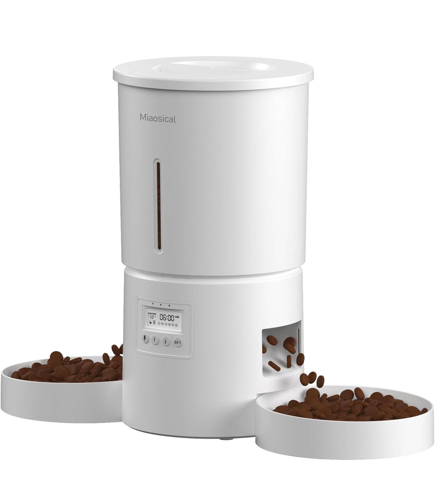 (MSRP $49.99) Dual Pet Feeder–4.2L, 6 Meals/Day,Voice Record,USB & Battery Power
