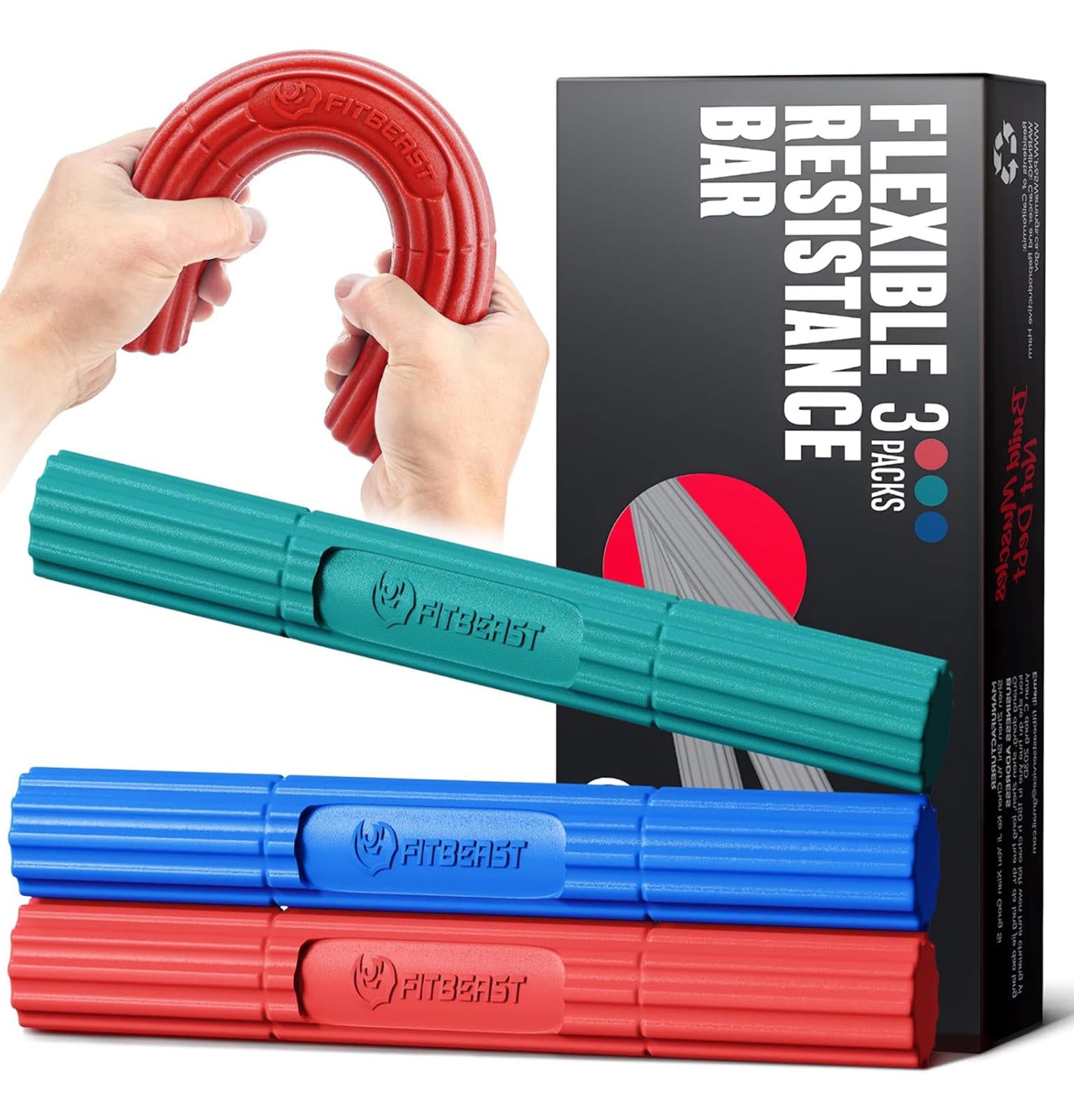 (MSRP $29.99) FitBeast Flex Therapy Bar – Hand & Elbow Resistance Tool