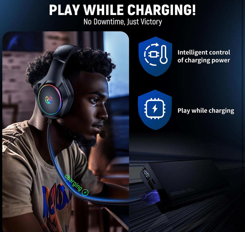 (MSRP $49.99) Tatybo WT01 Wireless Gaming Headset – 7.1 Surround, Dual Wireless