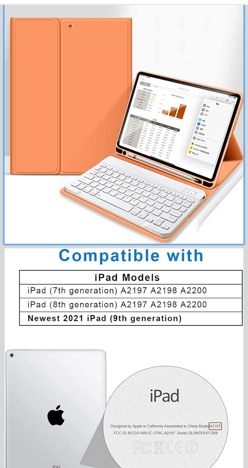 (MSRP $39.95) aoub Bluetooth Keyboard Case for iPad 10.2″ (7/8/9‑Gen)