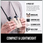 (MSRP $29.99) Gorilla Grip 10×25 Compact Binoculars – Shock-Resistant