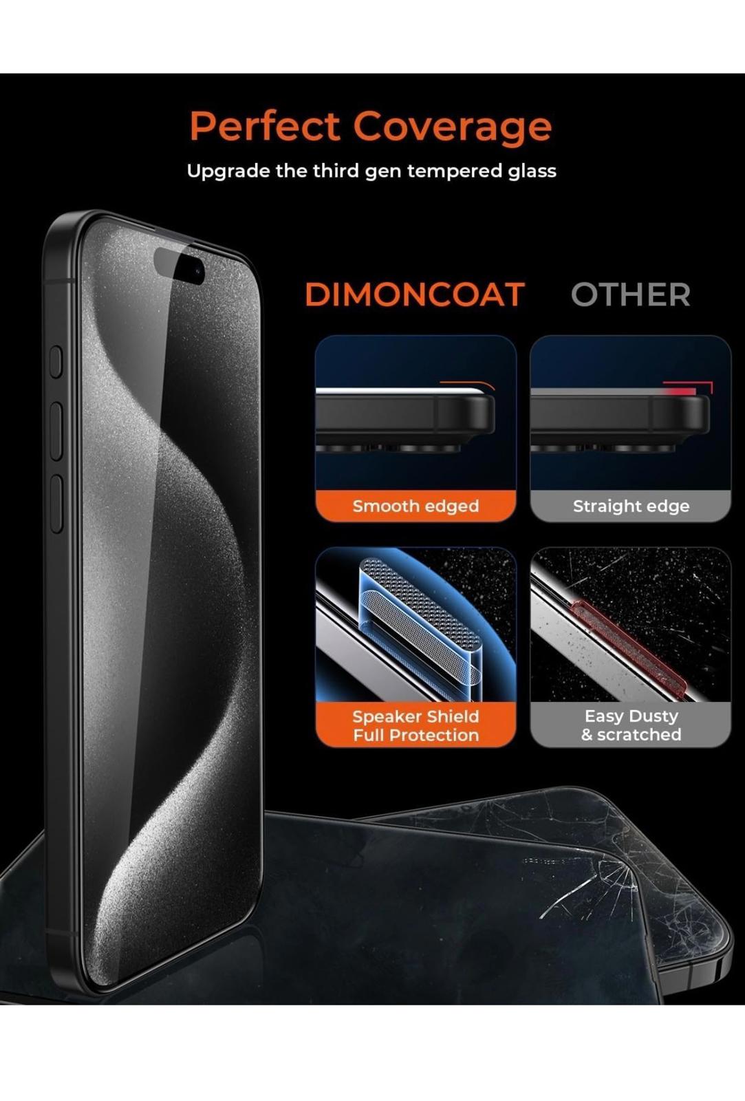 4-PACK Privacy Screen Protector Compatible with iPhone 15 Pro Max