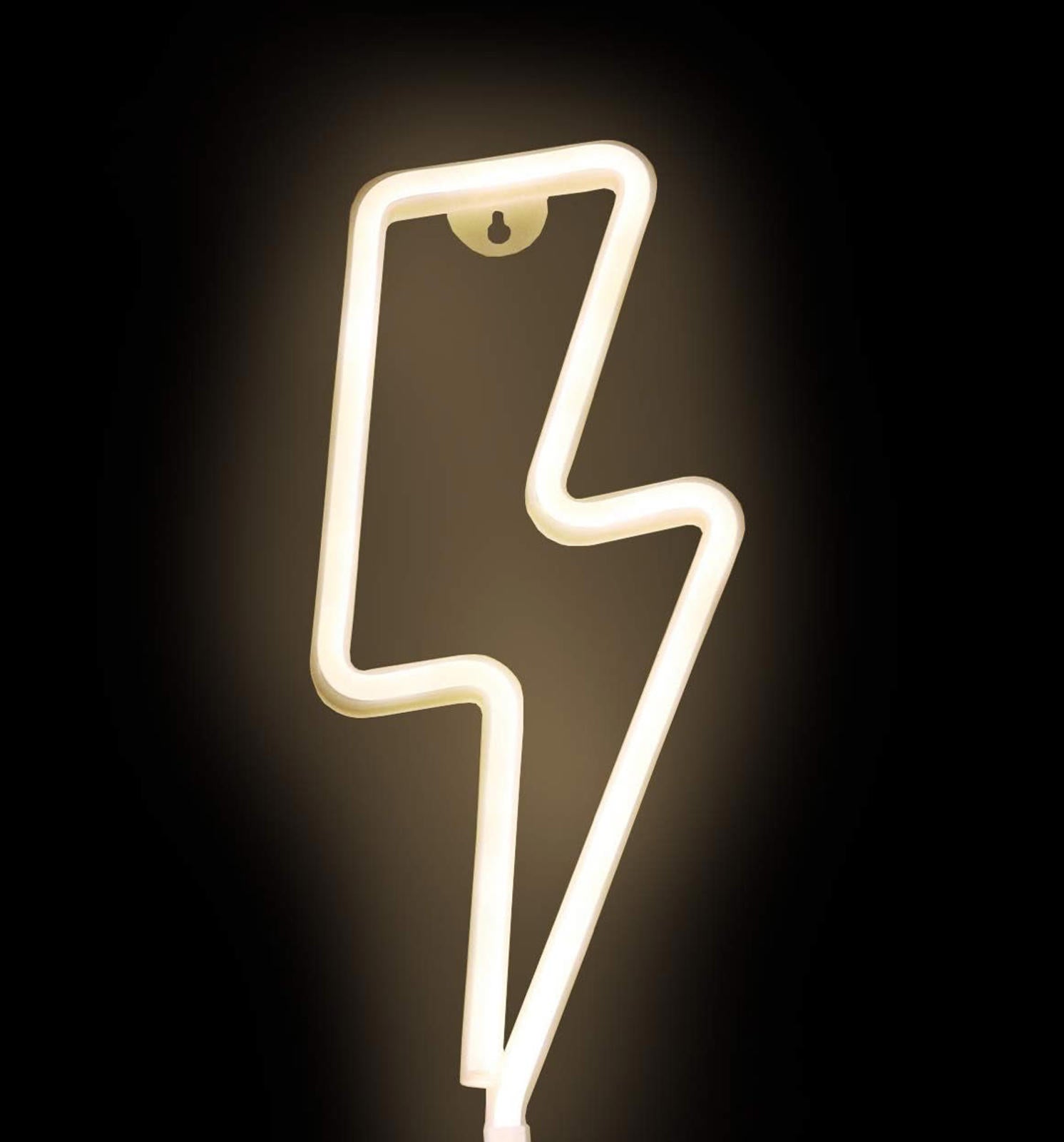 (MSRP $24.99) Sunnyglade LED Neon Lightning Sign –USB/Battery Powered Wall Decor