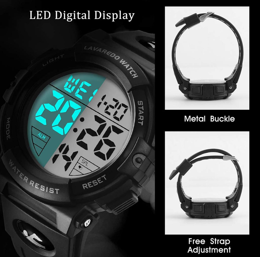 (MSRP $39.99) Men’s Waterproof Digital Sports/Military Watch with LED & Alarm