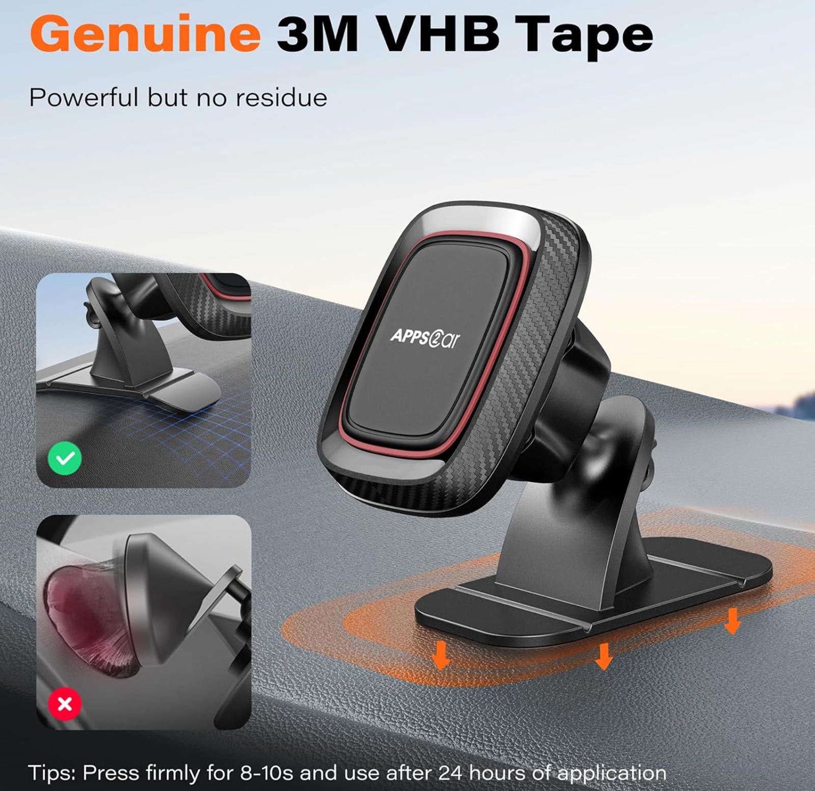 (MSRP $19.99) 2‑Pack Magnetic Dashboard Phone Mount – Super Strong N52 Magnets