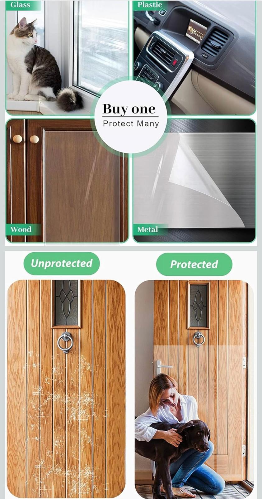 (New, MSRP 14.95) Door Protector from Dog or Cat Scratching 118" x 8.2"