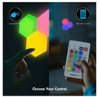 (NEW, $39.95) 3 AuraLED Hex Lights with touch & remote, for bedroom, den, gaming