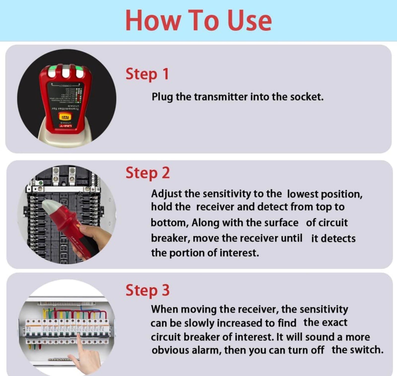 (MSRP $34.99) UNI‑T UT25A Circuit Breaker Finder + GFCI Tester – AC 90–120 V