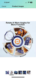 (New) Blue 360° Magnetic Ring for iPhone 16 Pro Max, with Stand and ring holder