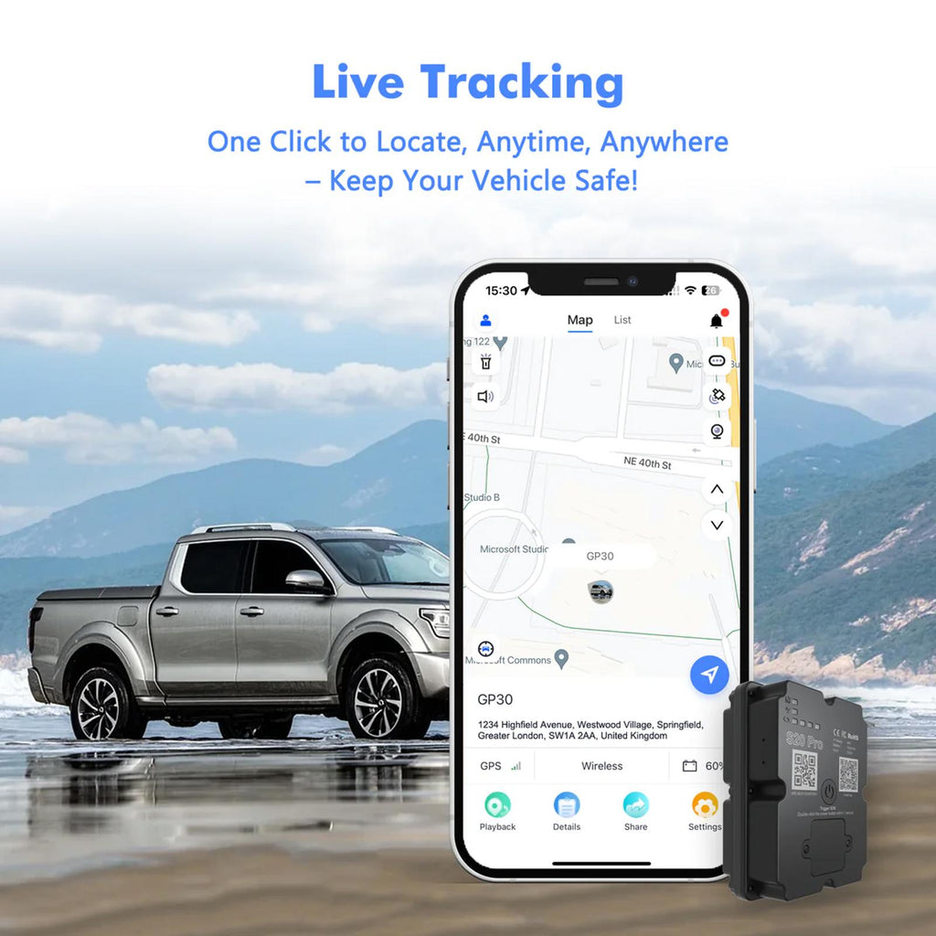(MSRP $49.95) S20 Pro GPS Tracker – 4G, 30-Day Live Tracking, Magnetic Mount