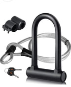 (NEW MSRP $29.99)  Heavy‑Duty Bike U‑Lock with 4′ Flex Cable & Mounting Bracket
