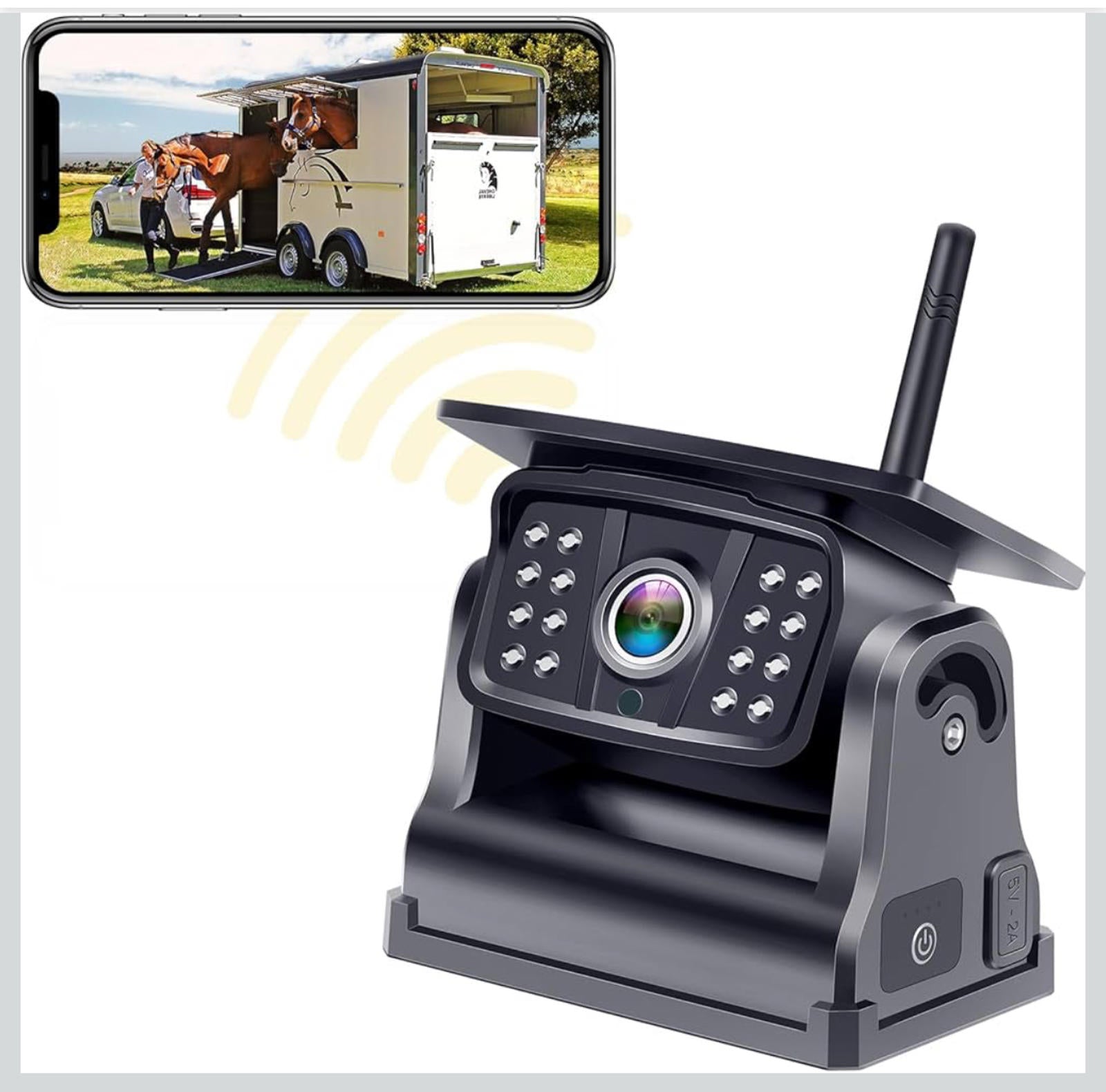(NEW MSRP $89.99) Wireless Solar Backup Camera V7 –Magnetic Mount, WiFi HD 1080P