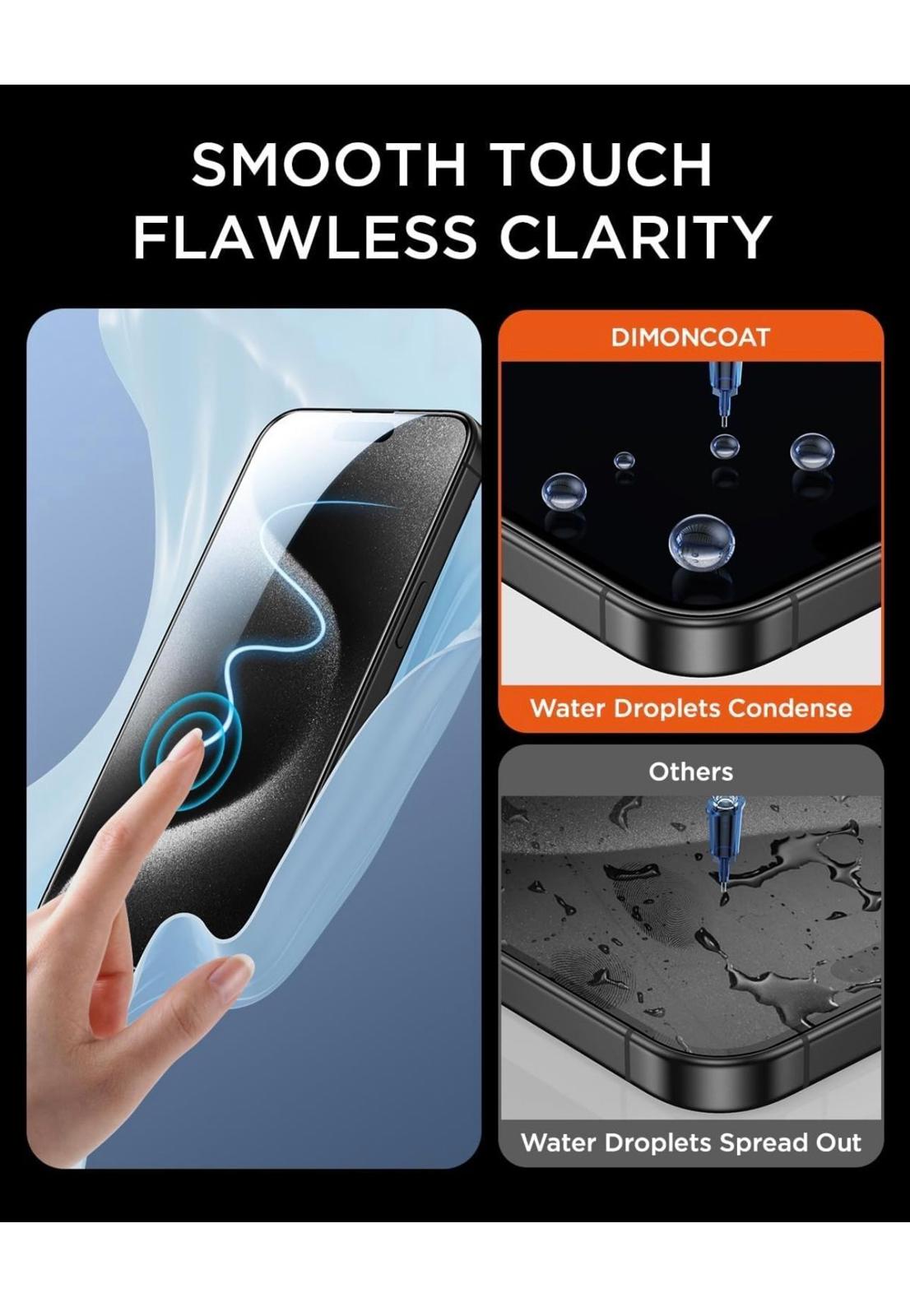 4-PACK Privacy Screen Protector Compatible with iPhone 15 Pro Max