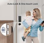 (NEW MSRP $69.99) Fingerprint Keypad Deadbolt with Handle Set, Keyless Door Lock