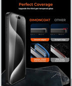 (NEW MSRP $26.99) DIMONCOAT 4‑Pack iPhone 15 Pro Max Privacy Screen Protectors