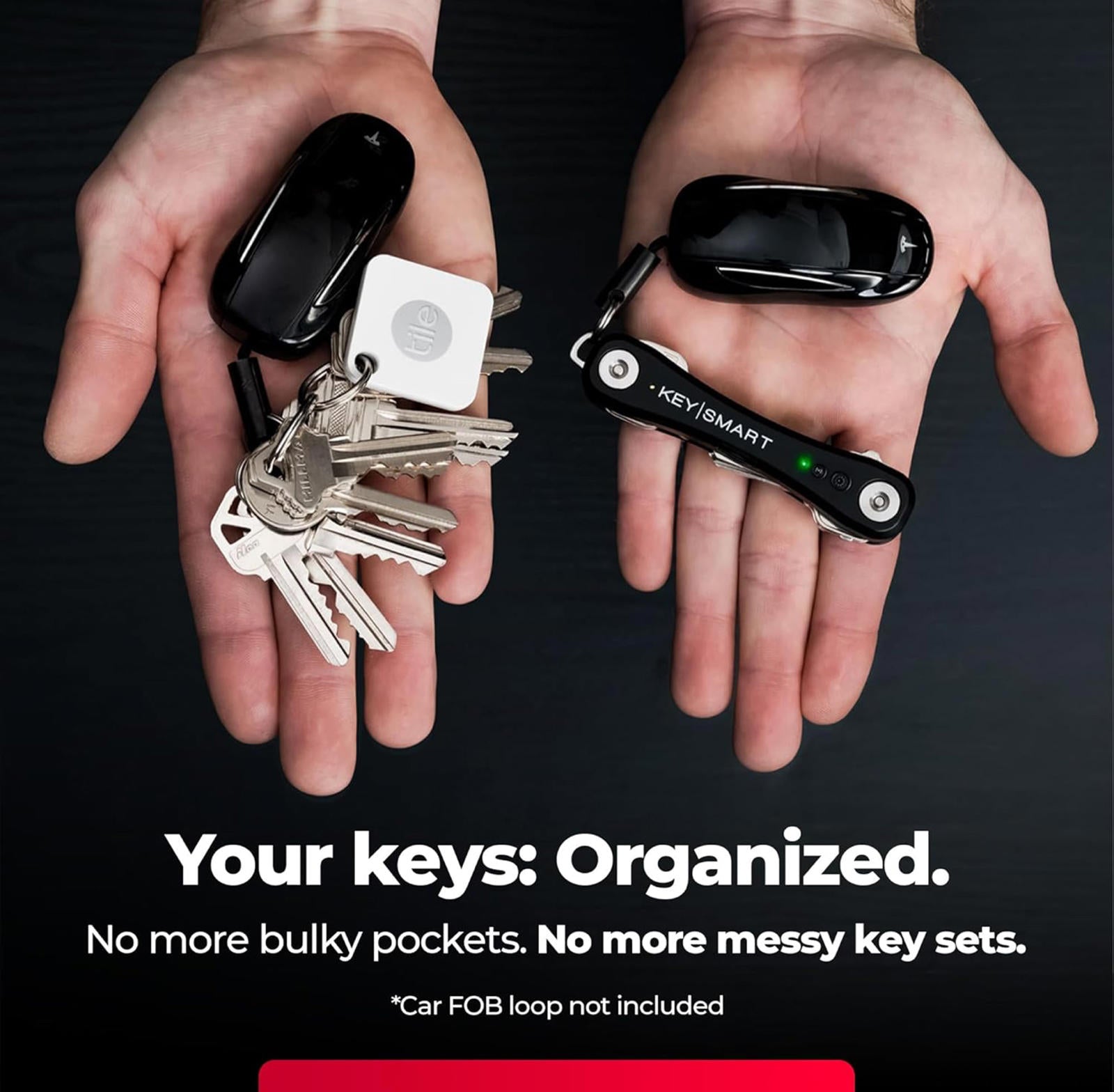 (MSRP $39.99) KeySmart iPro Smart Key Organizer with Apple Find My & LED Light