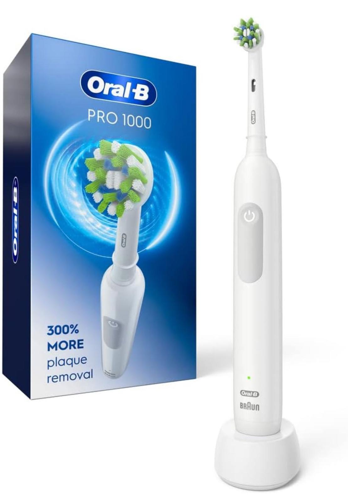 (NEW, MSRP $41.99) Oral-B Pro 1000 Electric Toothbrush – Rechargeable, White
