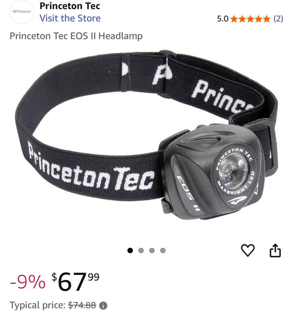 (MSRP $74.99) Princeton Tec EOS II Headlamp – 80‑Lumen Waterproof LED