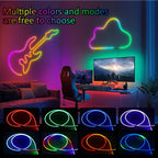 (NEW MSRP $19.99) 6.4ft LED Neon Rope Light Strip– App & Remote, Flexible Design