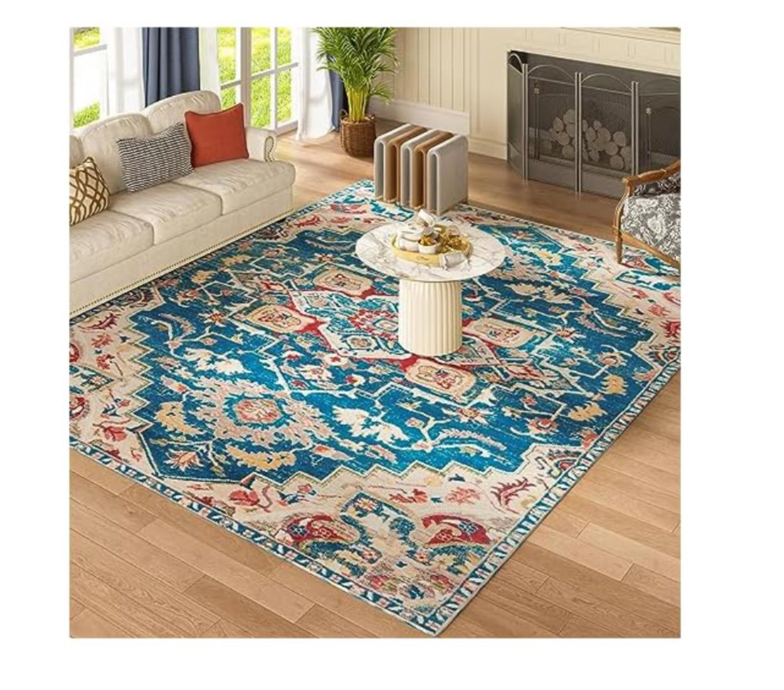 (MSRP $99.99) Kokia Machine Washable Area Rug 6′×9′ – Low Pile, Anti‑Stain