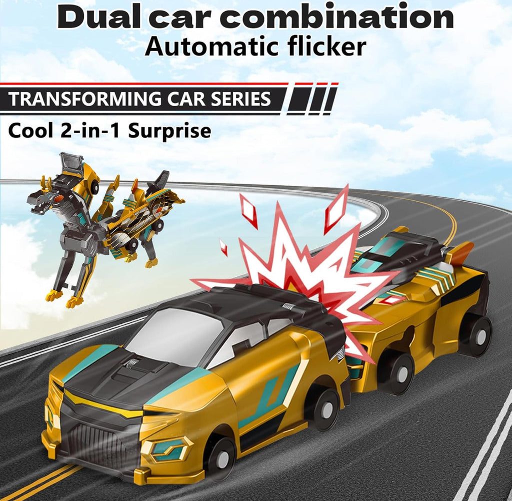 (MSRP $29.99) Intoypad Collision Transforming Dinosaur Car 2-in-1 Toy (GOLD)