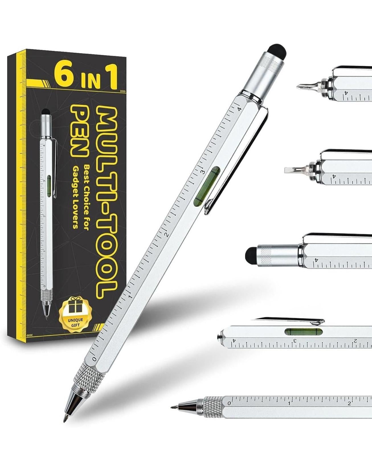 (MSRP $19.99)  6-in-1 Multitool Pen with Stylus, Level, Rulers Screwdrivers