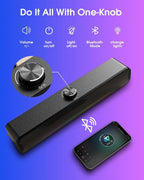 (MSRP $49.99) Bluetooth Dynamic RGB Soundbar, 16W Dual HiFi Stereo, USB-Powered
