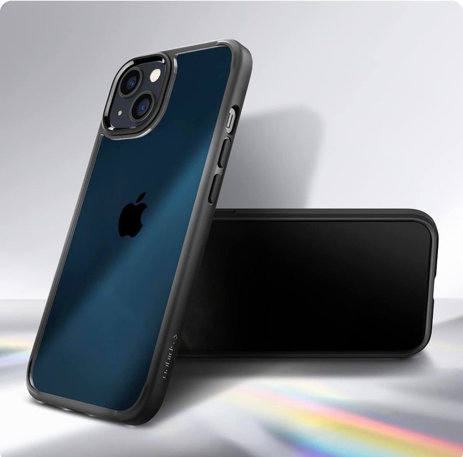 (MSRP $19.99) Spigen Ultra Hybrid iPhone 13 Case – Clear Matte Black