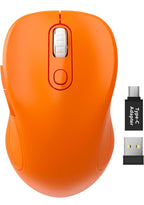 (MSRP $13.99) Ergonomic Wireless Mouse – 2.4 GHz, 6-Button Optical (Orange)