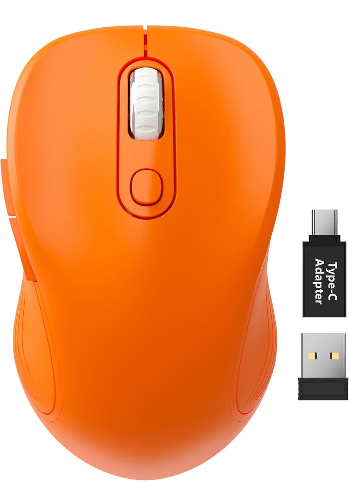 (MSRP $13.99) Ergonomic Wireless Mouse – 2.4 GHz, 6-Button Optical (Orange)