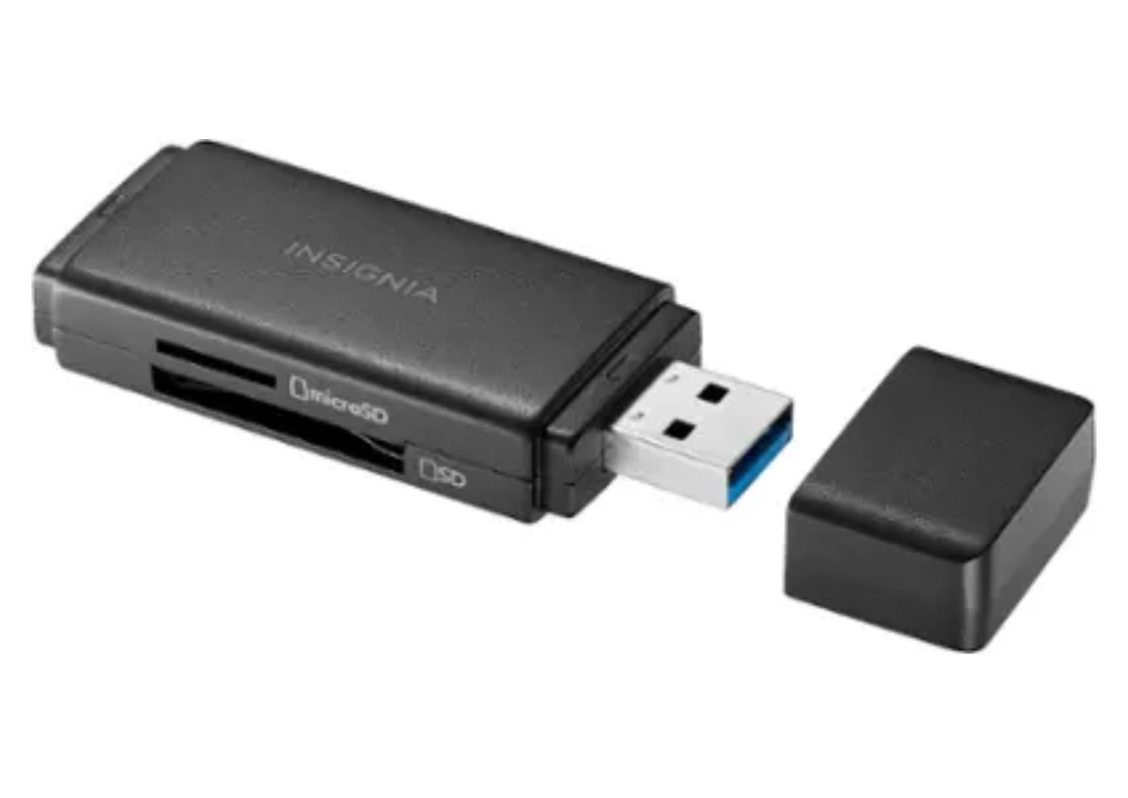 (MSRP $17.99) Insignia USB 3.0 SD + microSD Memory Card Reader — Fast, Compact