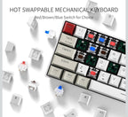 (MSRP $49.99) Newmen GM610 60% Wireless Mechanical Keyboard – RGB, Hot-Swappable