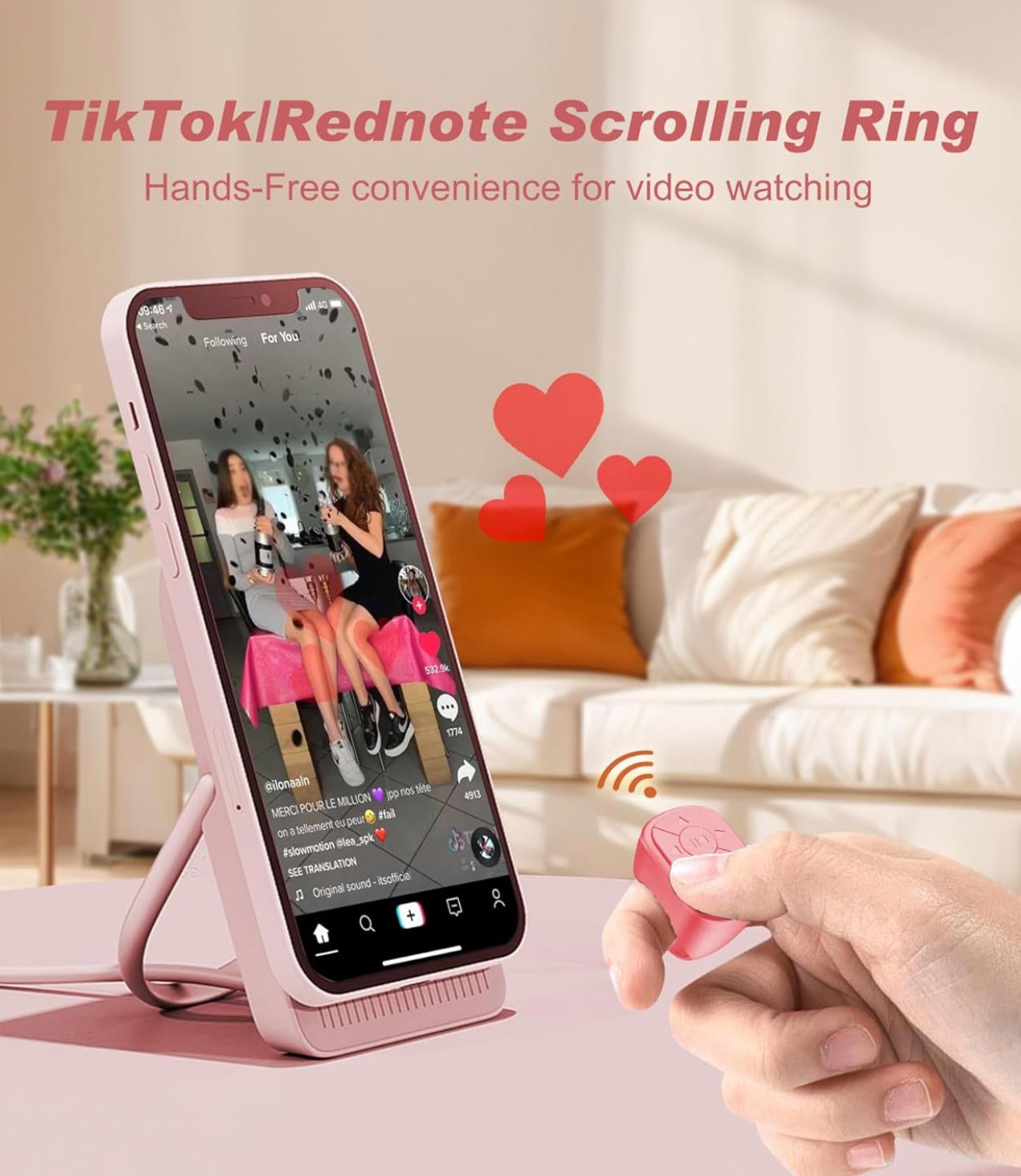 (MSRP $19.99) Bluetooth Scrolling Ring – TikTok Remote + Shutter ⟳🎥