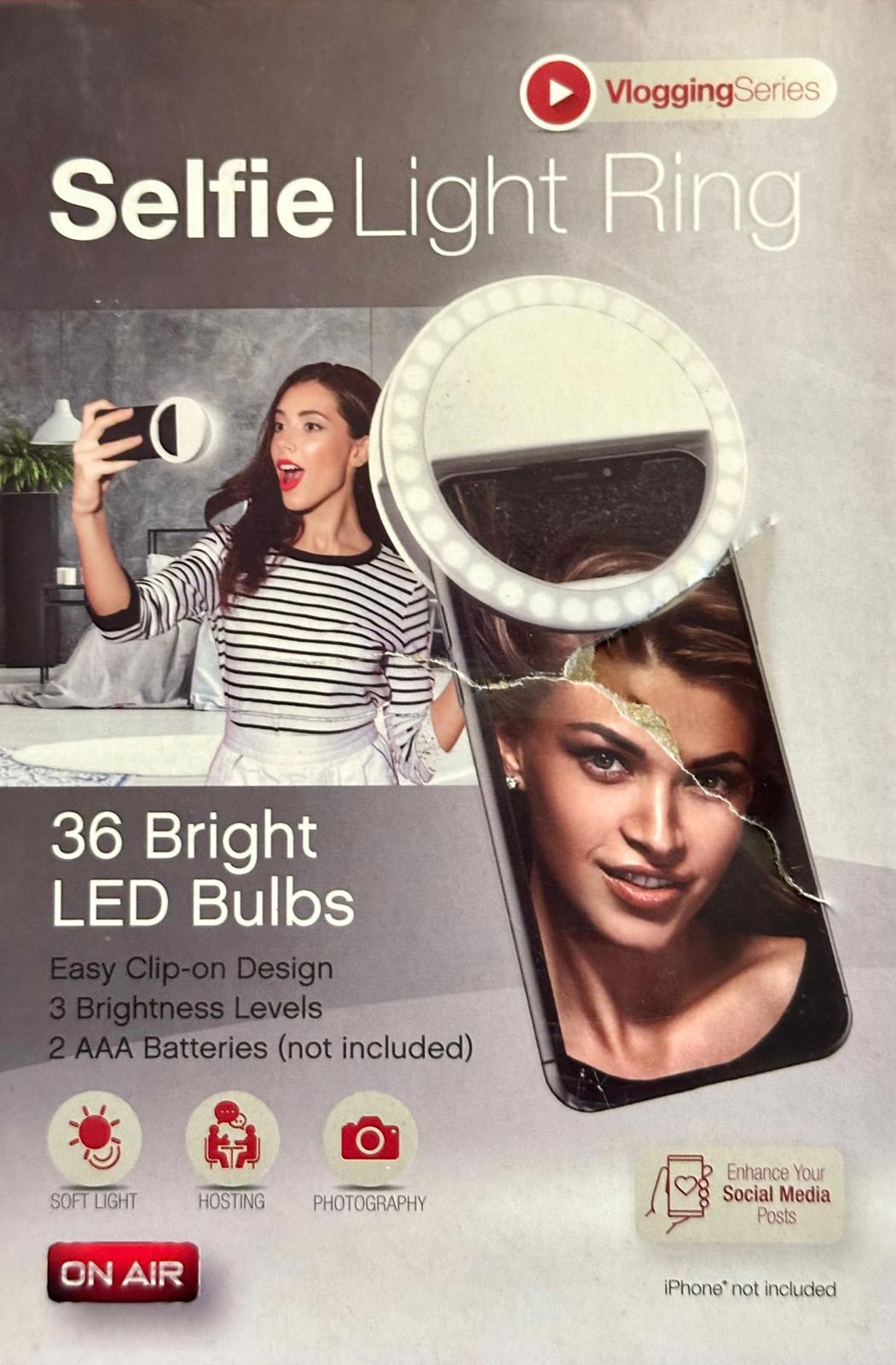 (NEW)Selfie Ring Light Rechargeable Portable Clip-on with 36 LED for Smart Phone