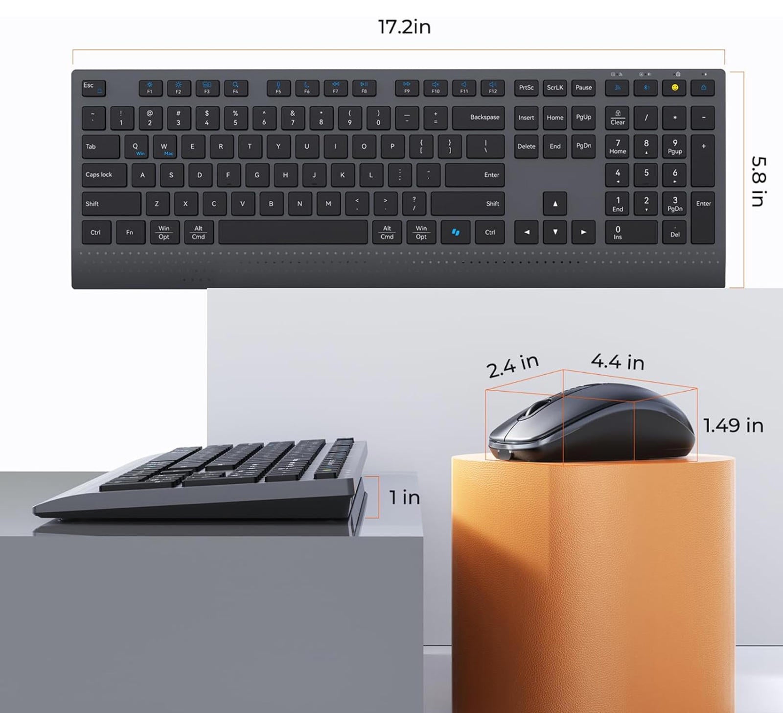 (MSRP $39.99) MEETION C2000 Keyboard & Mouse Combo – Bluetooth/2.4G, 300 h Use ⚡