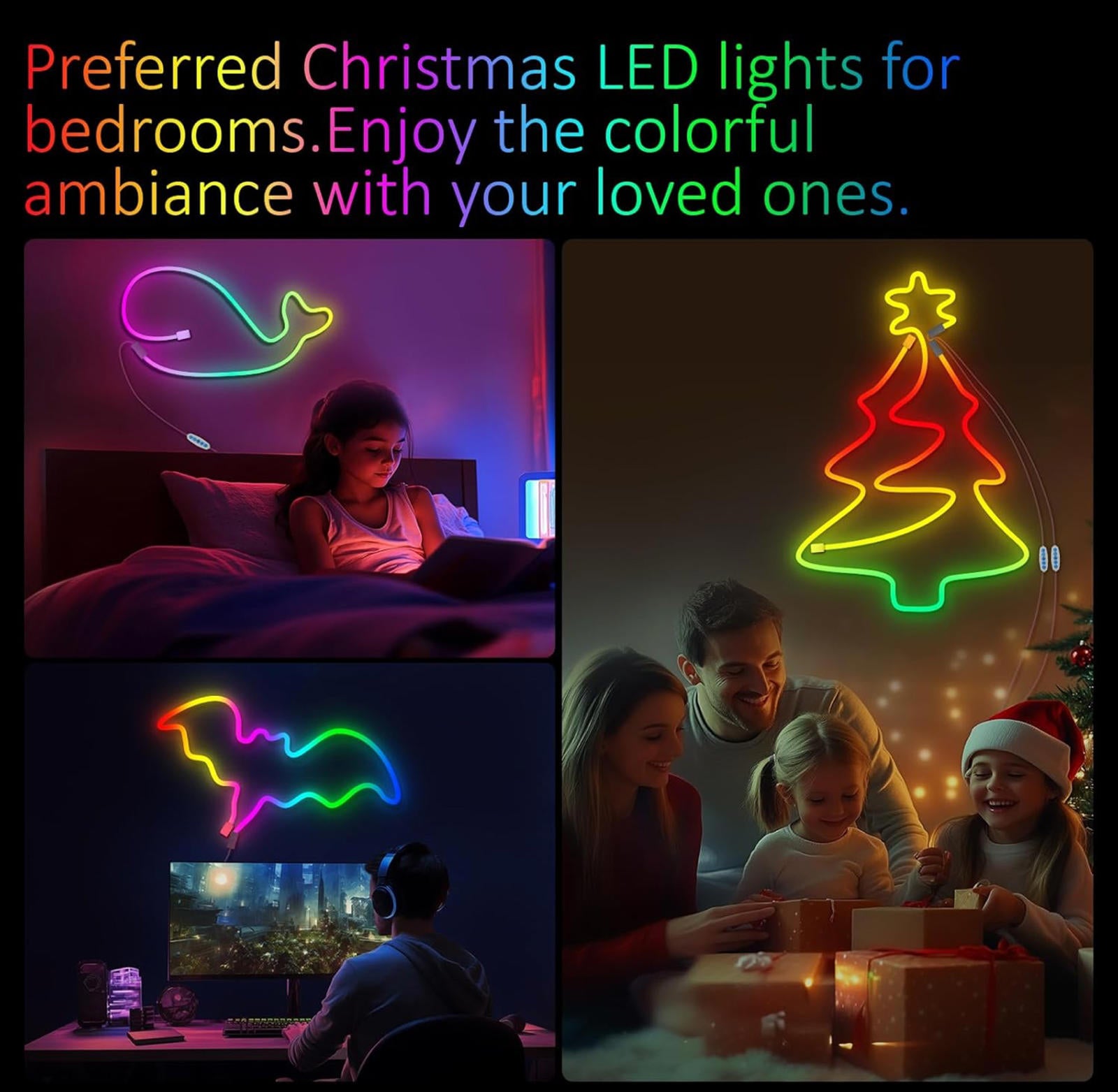 (NEW MSRP $19.99) 6.4ft LED Neon Rope Light Strip– App & Remote, Flexible Design