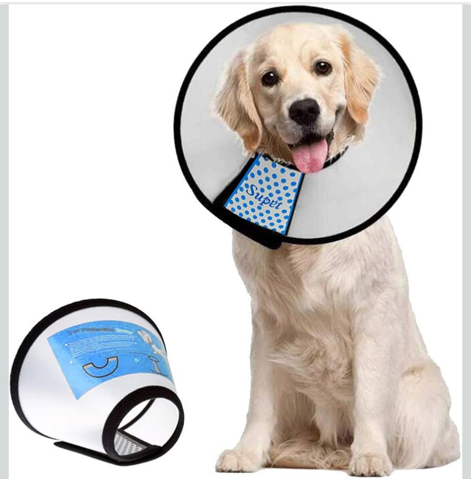 (MSRP $24.99) Supet Large Dog Cone Collar – Recovery, 14–17.5” Neck Size