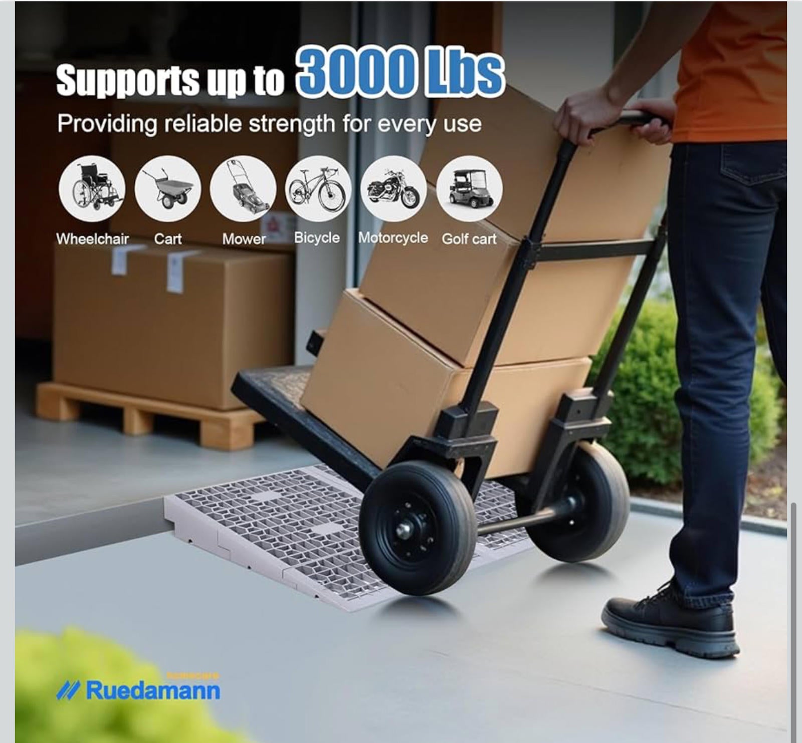 (MSRP $29.99) 1″ Modular Threshold Ramp Kit – 2‑Piece, 3 000 lb