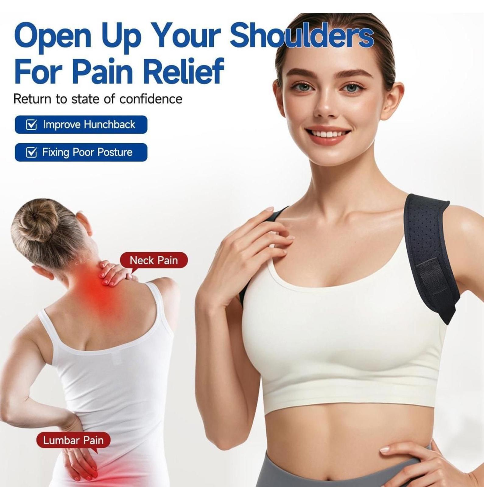 (MSRP $29.99) Adjustable Invisible Posture Corrector – Unisex Shoulder Brace